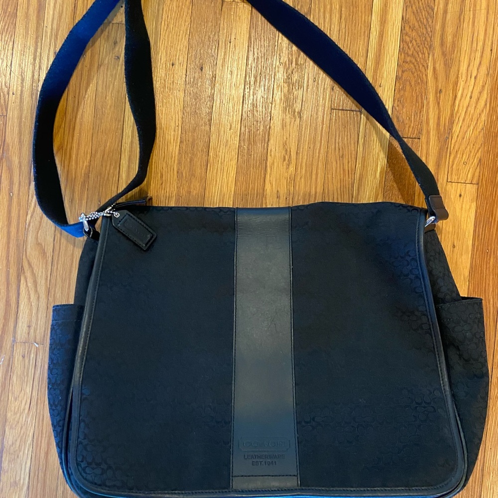 Coach Black Messenger bag or can be used as a diaper bag.